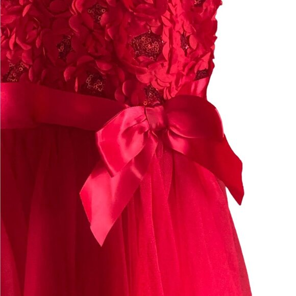 Zunie Girls Christmas Style Sequin Tulle Dress-Red-Size 12-GUC - Picture 4 of 10